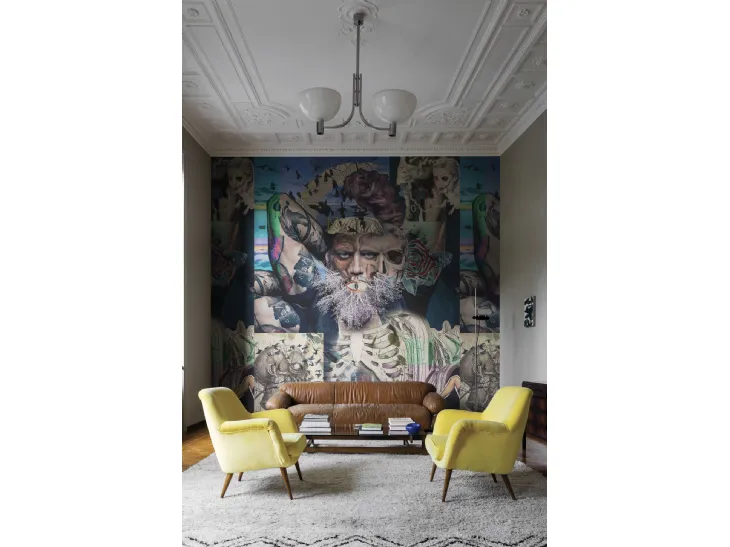 Carta da parati di design con figure sovrapposte AM18 di London Art