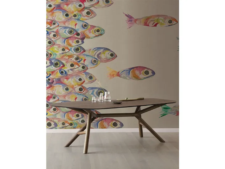 Carta da parati con soggetto pesci colorati Flutter di London Art