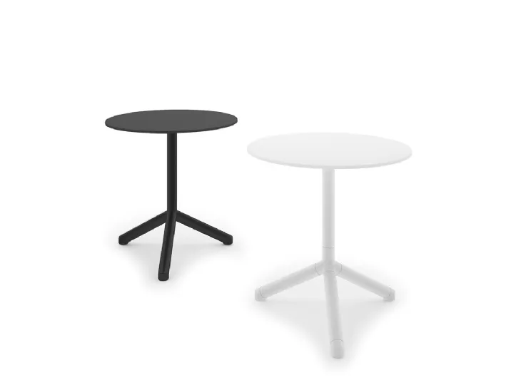 Tavolino Join Table con top in laminato Bianco o Nero e base in alluminio di Infiniti