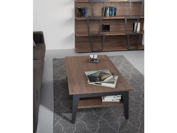 Tavolino con top alzabile in laminato Brighton di Pezzani