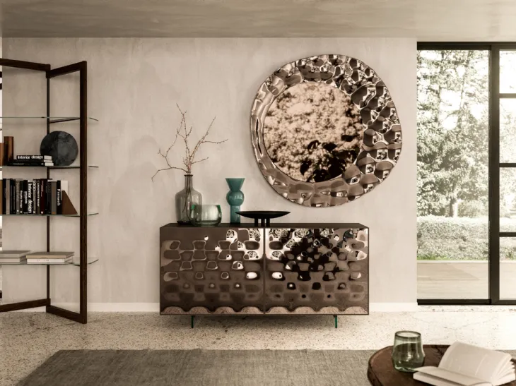 Specchio di design con cornice in vetro Sea di Ozzio