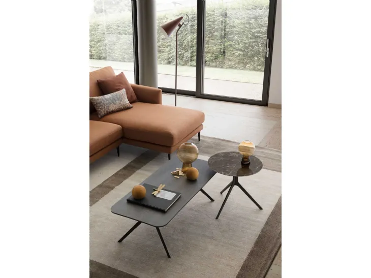 Tavolino Silky rettangolare in rovere grigio di Le Comfort