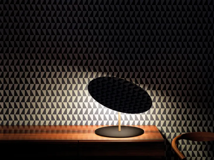 Lampada in metallo e ottone con specchio circolare orientabile Calvino di Davide Groppi