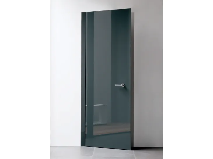 Porta a battente con anta in ardesia a ricoprire lo stipite in alluminio Level di Albed