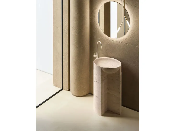 Lavabo Freestanding Des Evolution Caramel 01 in Resina Stone Travertino di Cerasa