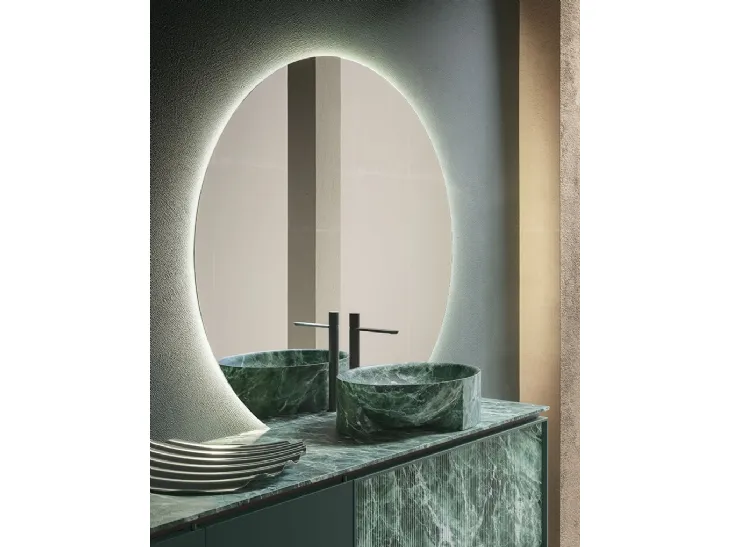 Mobile da Bagno Des Evolution Deep Green 01 in laccato e resina Verde Alpi di Cerasa