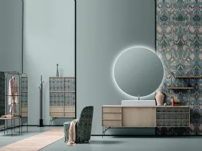 Des in Noce Chiaro con tessuto decorativo