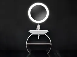 Moon con base cromata e lavabo Diamante