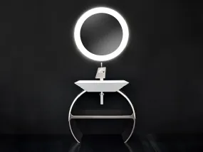 Moon con base cromata e lavabo Diamante