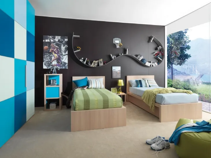 Cameretta Boxer Rovere e Turchese di Dear Kids