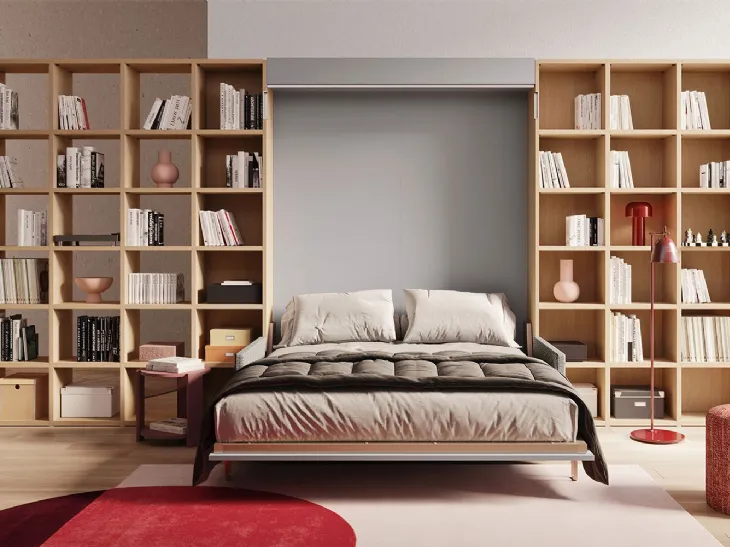 Letto a scomparsa con divano aperto Nobu 02 di Clever