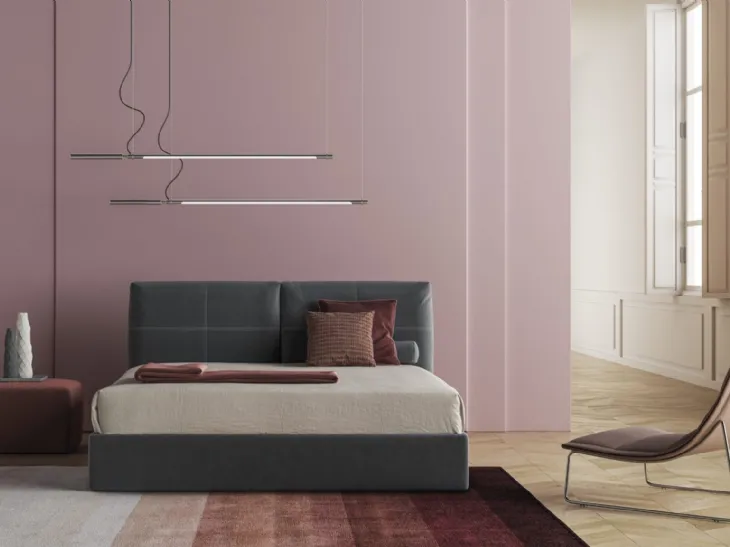 Letto con testiera imbottita Bacco di Biba Salotti