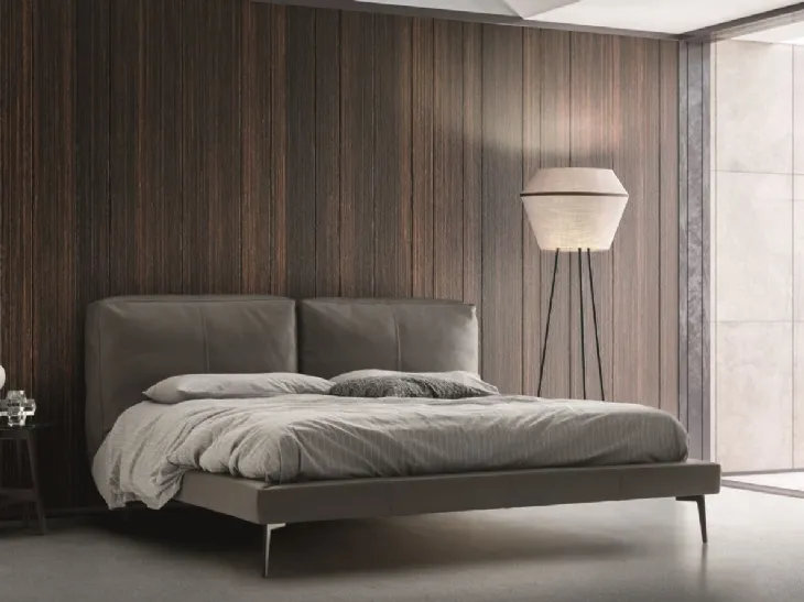 Letto matrimoniale in pelle Sound di Ditre Italia