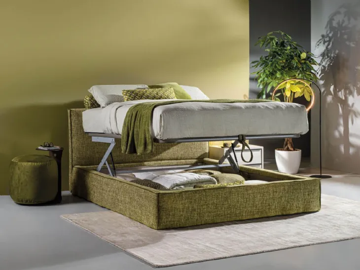 Letto in tessuto con contenitore Dress di Respace