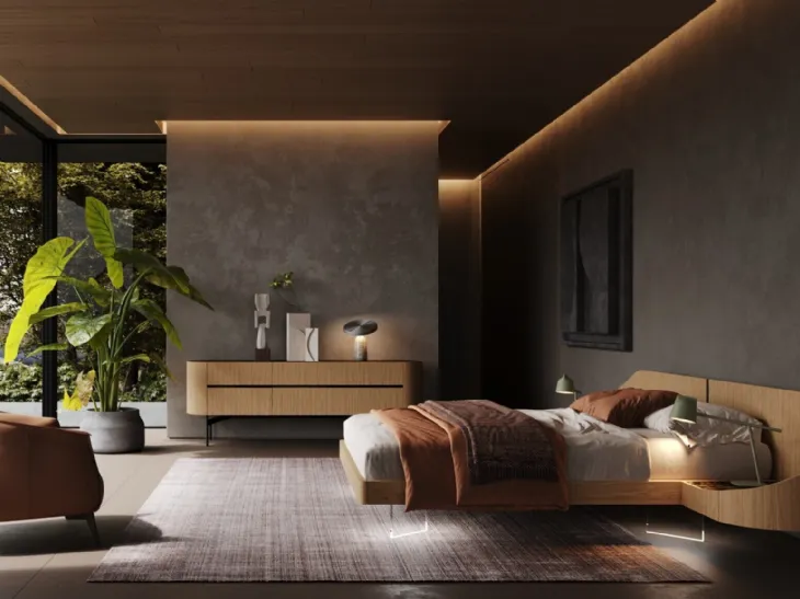 Letto Ottanta in legno di quercia di Voltan