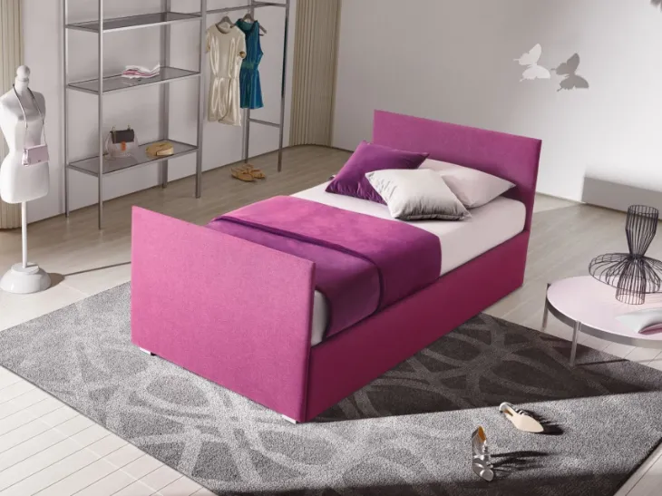 Letto singolo Bambusa in tessuto con letto estraibile di Le Comfort