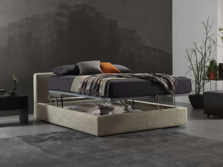 Letto in tessuto con contenitore Somnus Midi di Respace
