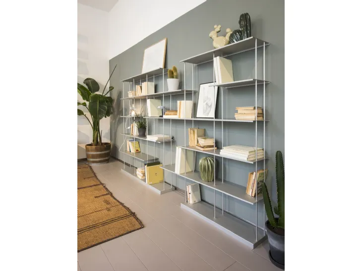 Libreria a muro Krossing maxi 2 in metallo laccato Grigio di Kriptonite