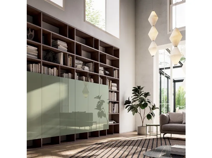 Libreria Speed Componibile in legno e laccato lucido di Dall'Agnese