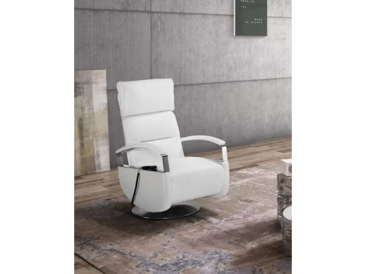 Poltrona relax con testiera regolabile Tokyo Swivel di Spaziorelax