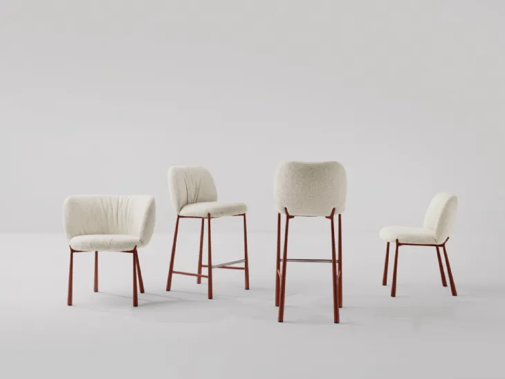 Sgabello imbottito Mys di Midj