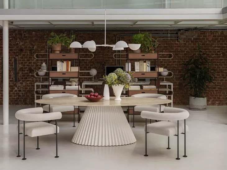 Sedia Qua-ndo in tessuto e metallo di Midj