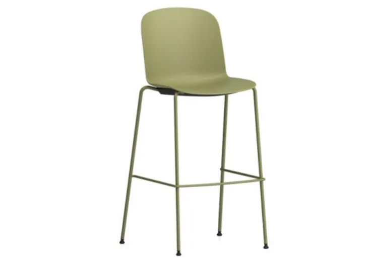 Sgabello Relief Sled Kitchen Stool con scocca in polipropilene e base in tondino di acciaio di Infiniti