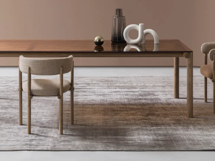 Sedia Stiks in tessuto e legno di Alf Da Frè