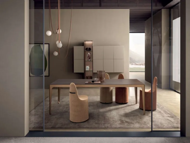 Tavolo Grand More con top in legno di Presotto