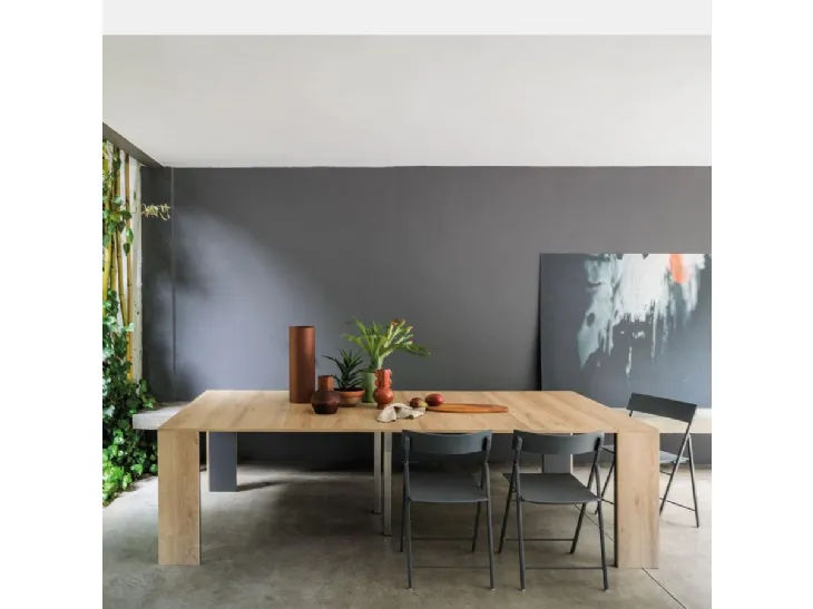 Consolle allungabile con struttura in laminato ecologico con rinforzo in alluminio Leonardo di Pezzani