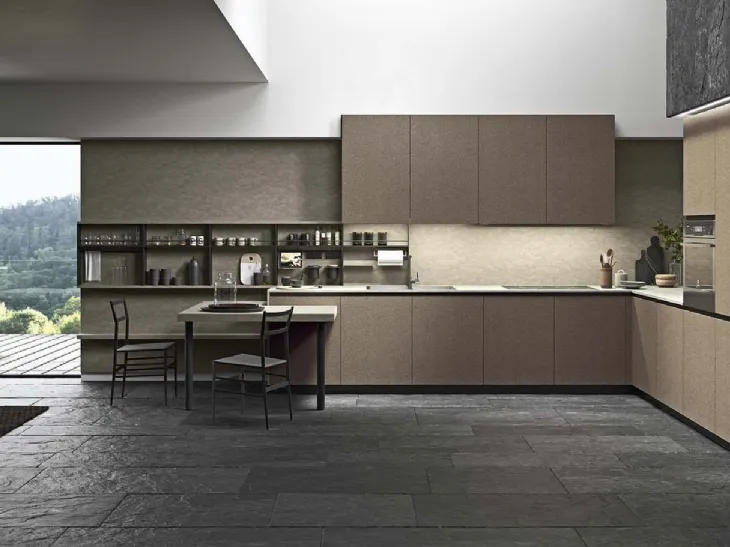 Cucina Moderna Emporio Job angolare con penisola di Dibiesse