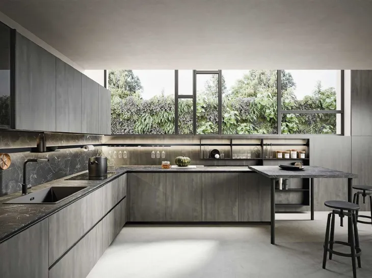 Cucina Moderna Emporio Lab con penisola di Dibiesse