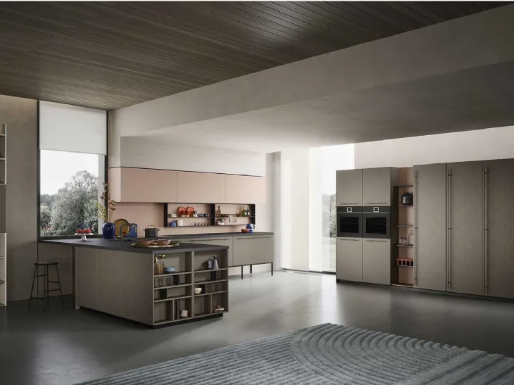 Cucina Moderna Emporio Maniglia con penisola di Dibiesse