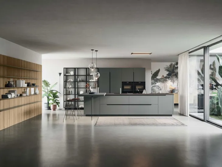 Cucina Moderna Lesmo con isola e penisola di Dibiesse
