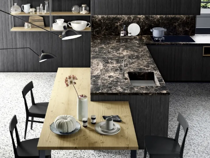 Cucina Moderna con penisola M05 Maestrale di Scandola