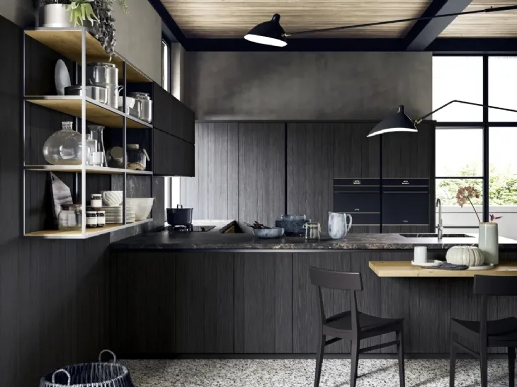 Cucina Moderna con penisola M05 Maestrale di Scandola