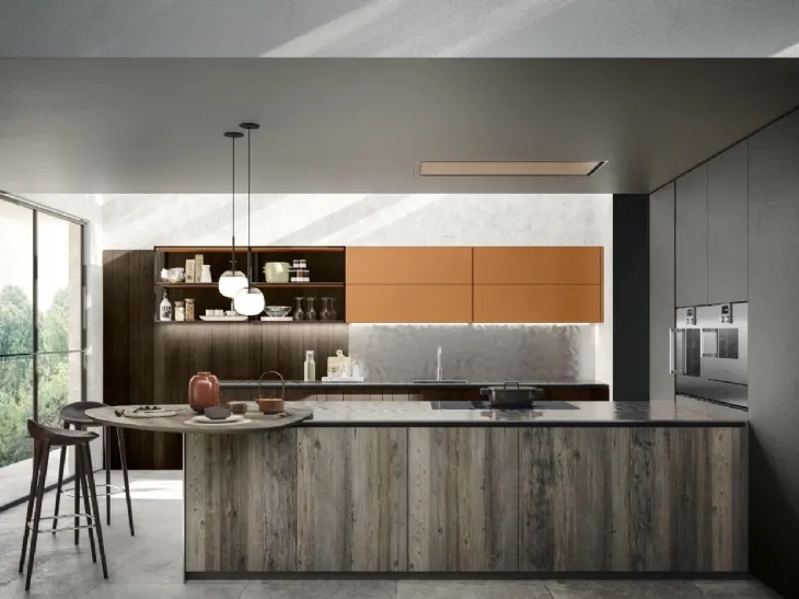 Cucina Moderna con penisola M07 Maestrale di Scandola
