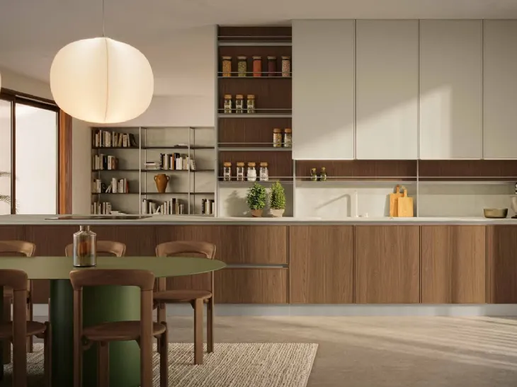 Cucina Moderna lineare MK02 in legno e laccato di Gentili Cucine