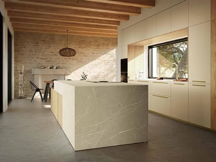 Cucina Moderna con isola MK04 in melaminico e laminato di Gentili Cucine