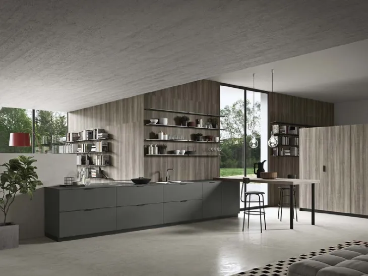 Cucina Moderna lineare Spring Pro 02 in melaminico di Dibiesse