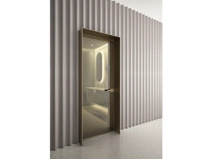 Porta battente per interni Entre-Deux-Battente in vetro con telaio in alluminio di Albed