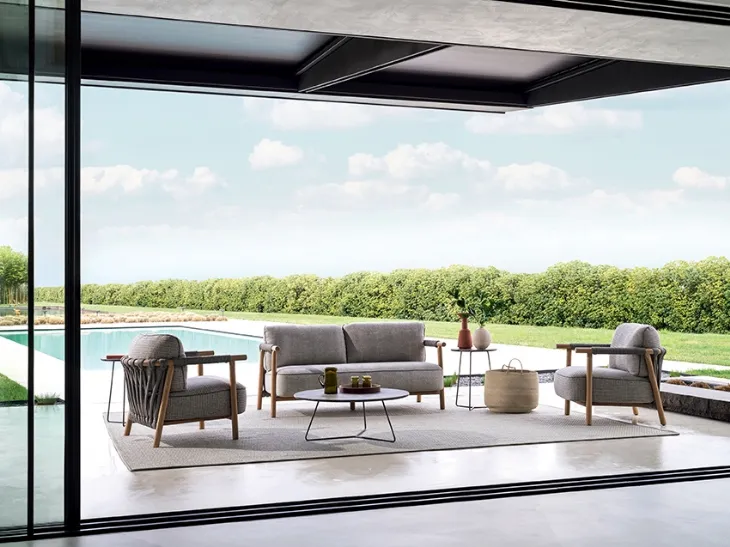 Divano Nathy in tessuto e legno di Ditre Italia